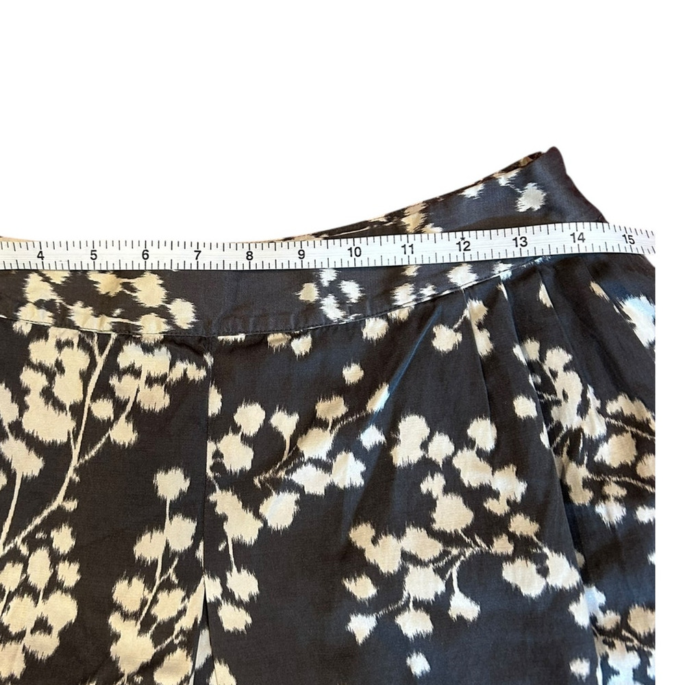 ANTHROPOLOGIE MOULINETTE SOEURS Women's Floral Skirt Sz 8 Gray Silk MIni Ikat - Picture 6 of 8